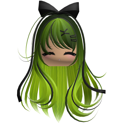 Beautiful Girl with Long Hair, Cute Bow & Lashes Roblox item