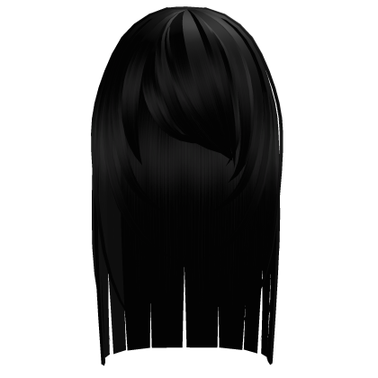 Black Straight Silky Overgronw y2k Hair Roblox item
