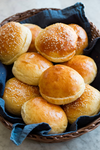 The hamburger buns