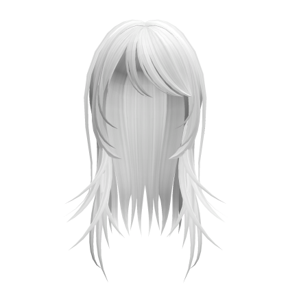 Cute Messy Layered White Wolf Cut Hair with Bangs