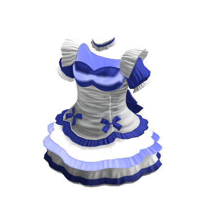 Maid Dress | White & Blue thumbnail