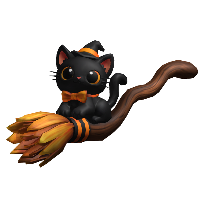 Cute Halloween Cat Witch Broom