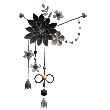 Monochrome Silver Lotus Japanese Flower Hairclip