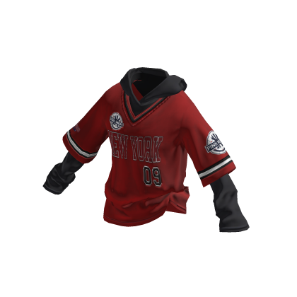 💗Y2K NEW YORK LAYERED HOODIE_RED thumbnail