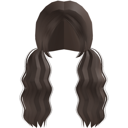 ۶ৎ | fluffy wavy big light brown low pigtails