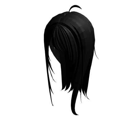 ♡moe emo goth cute messy straight long black hair Roblox item