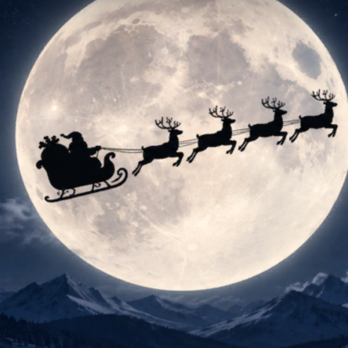 Christmas Xmas Santa Moon Winter Snow Background