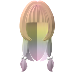sweet twin front pigtail bobble rainbow hair