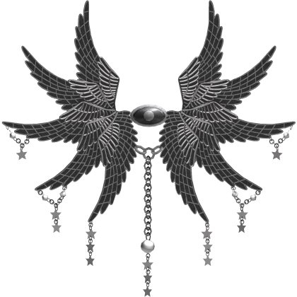 [Back Hair Clip] Silver Seraphim Angel Wings Roblox item