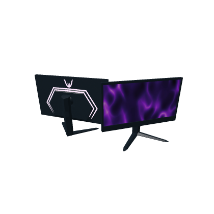 realistic gaming monitor / purple light pc