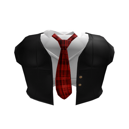♡ sweet black with red tie school girl uniform Roblox item