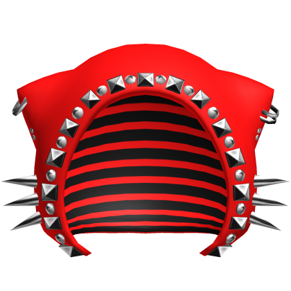 studded moe emo goth low poly cat hood red Roblox item