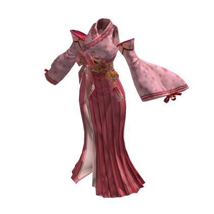 Fantasy Miko Shrine Maiden Kimono Costume- Pink thumbnail