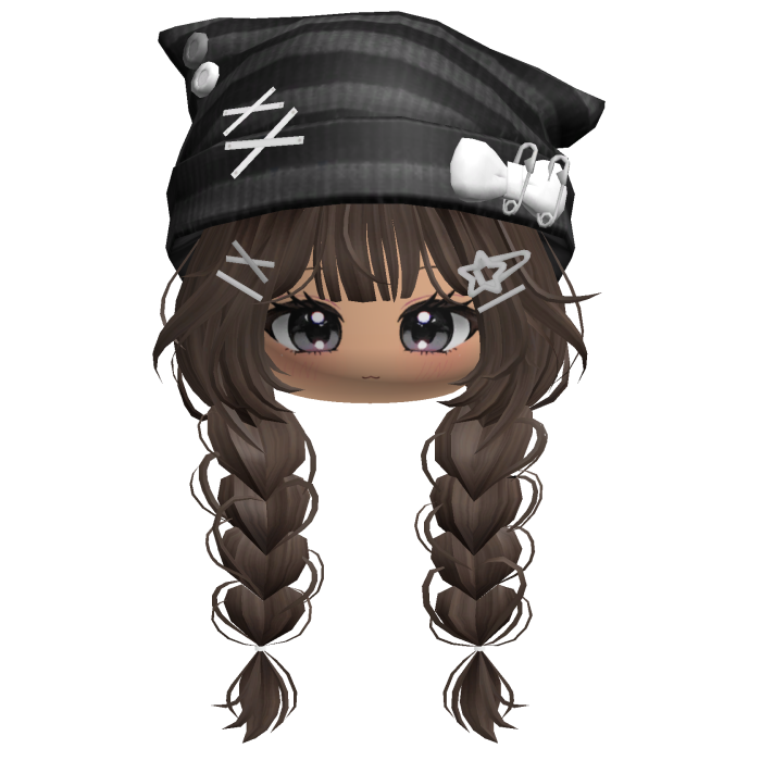 🍀Cute Girl Braided w/Cat Beanie(Brown&Black)