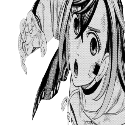 Monochrome surprised anime face