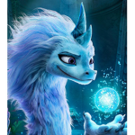 Cute dragon blue sea