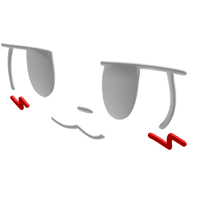 smug cat boykisser face 3d (white)