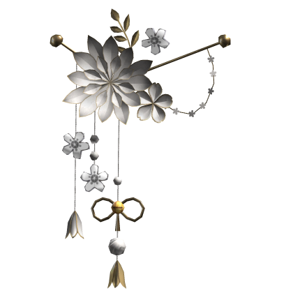 White & Gold Lotus Japanese Flower Hairclip