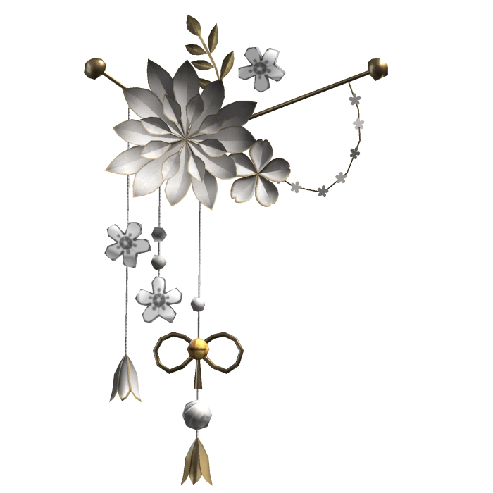 White & Gold Lotus Japanese Flower Hairclip