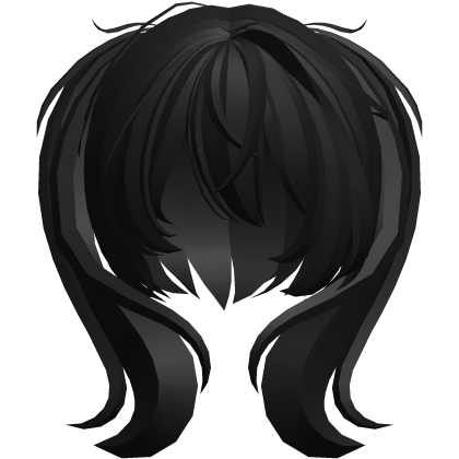 moe vkei emo messy side ponytails black