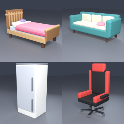 Low Poly Furniture Pack Home Bedroom Office x60