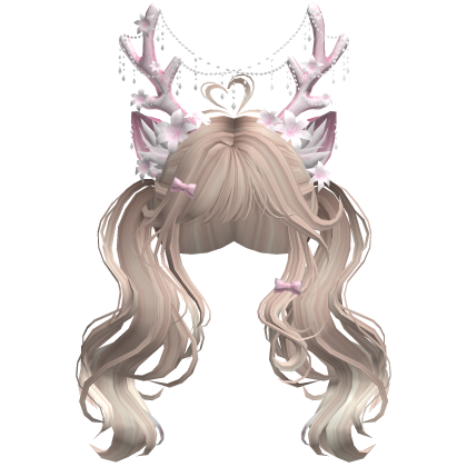 Ethereal Christmas Fairy Fawn Pigtails w/ Antlers