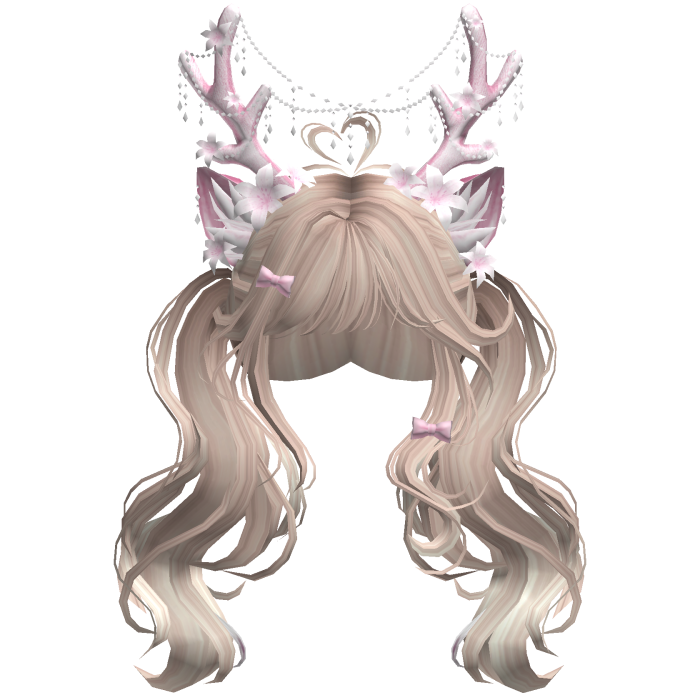 Ethereal Christmas Fairy Fawn Pigtails w/ Antlers