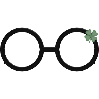 𖹭◞ kawaii clover round glasses in black ! !  Roblox item