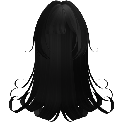 Gothic Long Black Swirly Hair