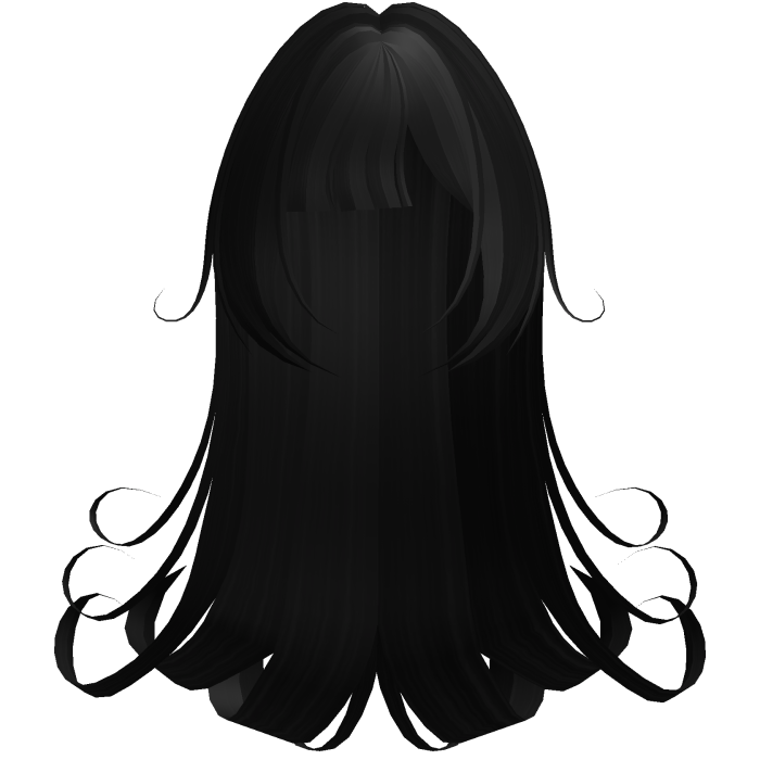 Gothic Long Black Swirly Hair