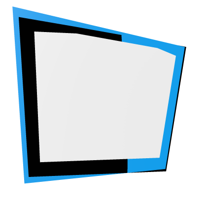 Blue & black digital blocky bunny tail