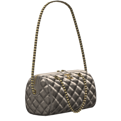 Designer Ivory Gold Quilted Bowling Bag Roblox item
