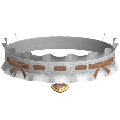 Brown Ruffled Choker Cute Kawaii Heart Collar 3.0 Roblox item