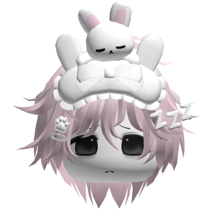Moe Sleepy Cute Bunny Anime Boy Hair Pink