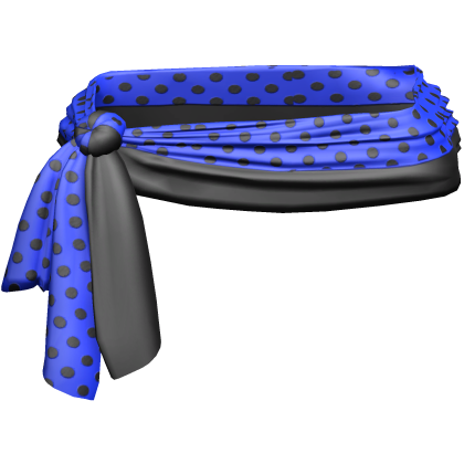Dark Blue Black Polkadot Waist Sarong 2000s 