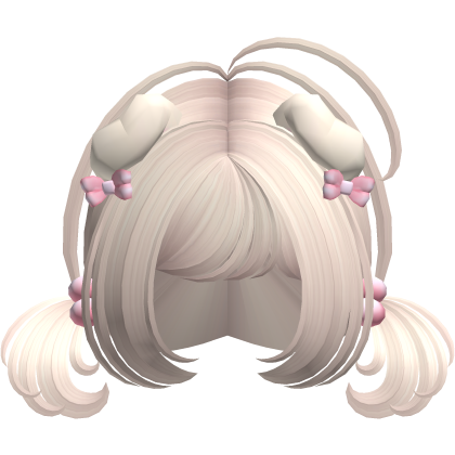 ♡ Cute beige short pigtails w/ puppy ears