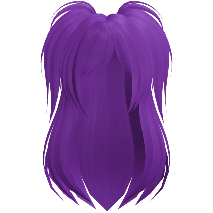 Purple Emo Scene Long Black Side Pigtails