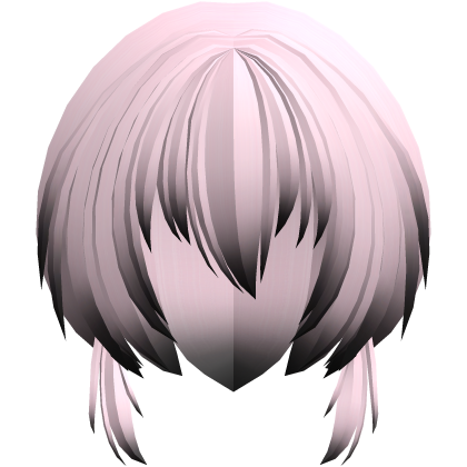 fluffy moe anime short side hair pink black