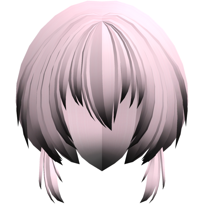 fluffy moe anime short side hair pink black