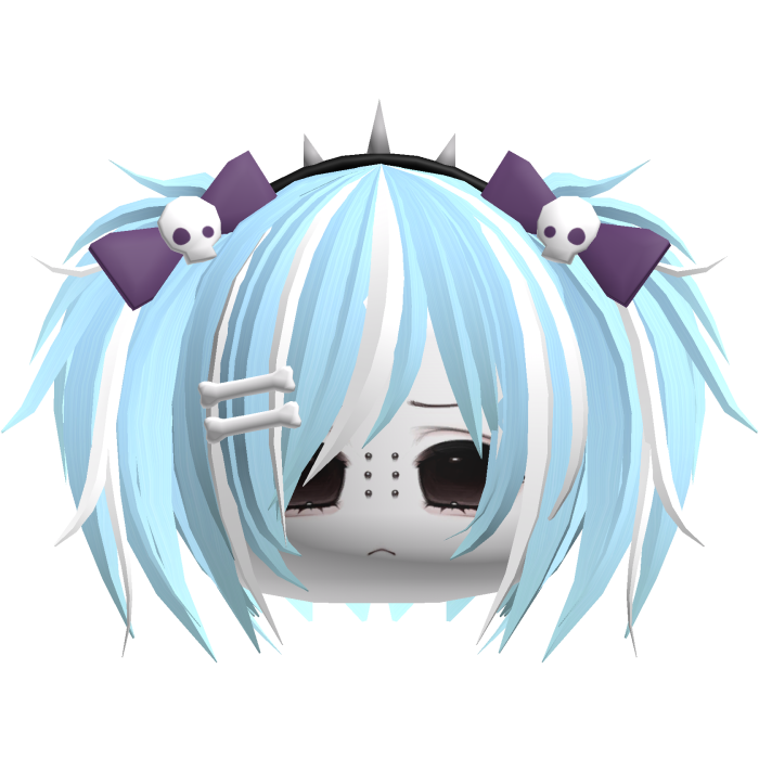 Emo Moe Vkei Cyan Mini Pigtails /w Bows
