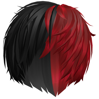 messy black&red cute vampire emo anime boy hair