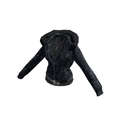 Fur Lined Camo Zipup Crop Hoodie