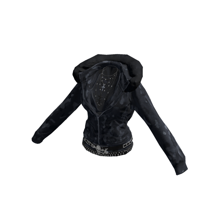Fur Lined Camo Zipup Crop Hoodie