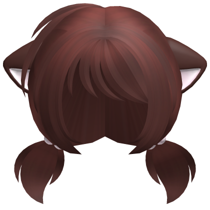 red kawaii moe chibi neko pigtails