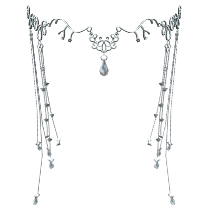 Pearl Diamond Silver Fairy Elf Head Chain Tiara | Roblox Item