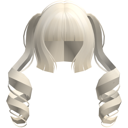 jirai moe hime cut curly ponytails blonde