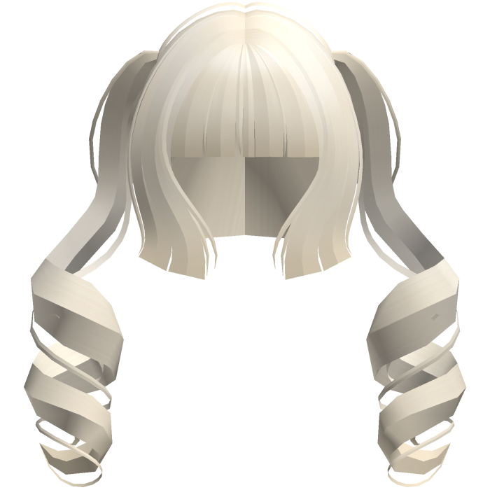 jirai moe hime cut curly ponytails blonde