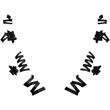 sakura horns ribbon bows add on black Roblox item