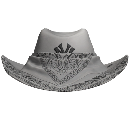 White NYC Bandana Cowboy Hat