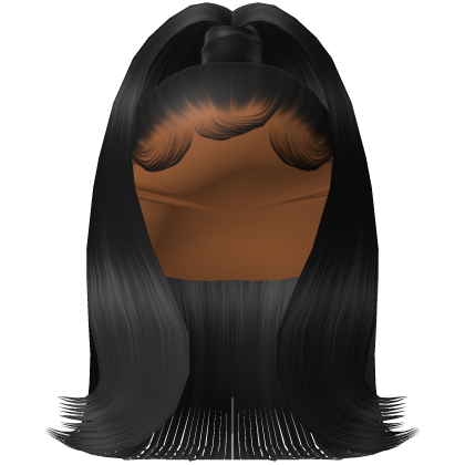 Sleek Flipped Out Ponytail w/ Edges (Black)